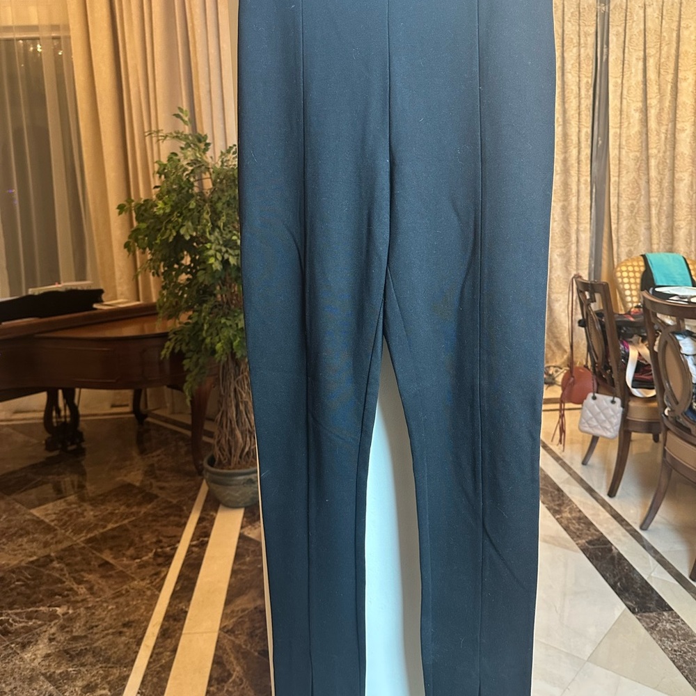 COS Black Straight Leg Tailored Pants Front Slit Minimalist - Picture 2 of 12